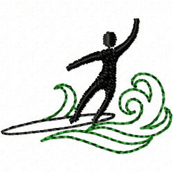 Waterskiing Embroidery Design 1 Waterskiing Embroidery Design 1